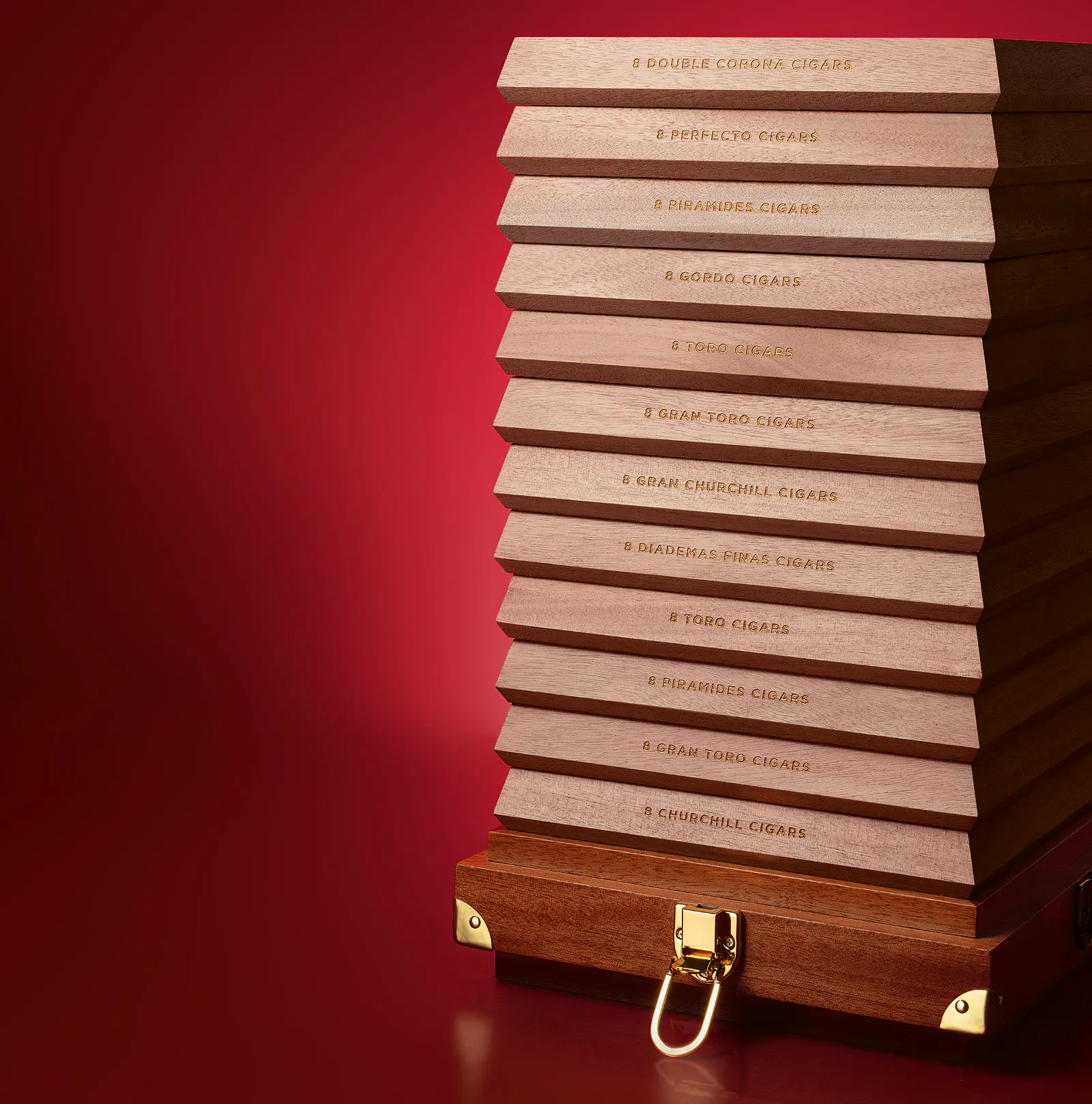 The closed red cabinet of the Davidoff The Year of Collector’s Edition.