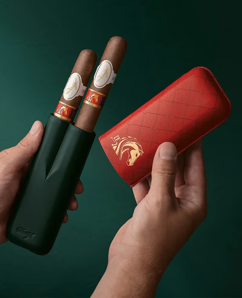 The open Year of the Horse cigar case.